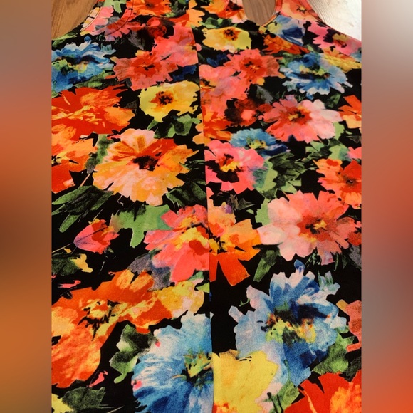 LOVE CULTURE bright neon colourful vintage boho floral crochet trim tank top - Picture 7 of 13